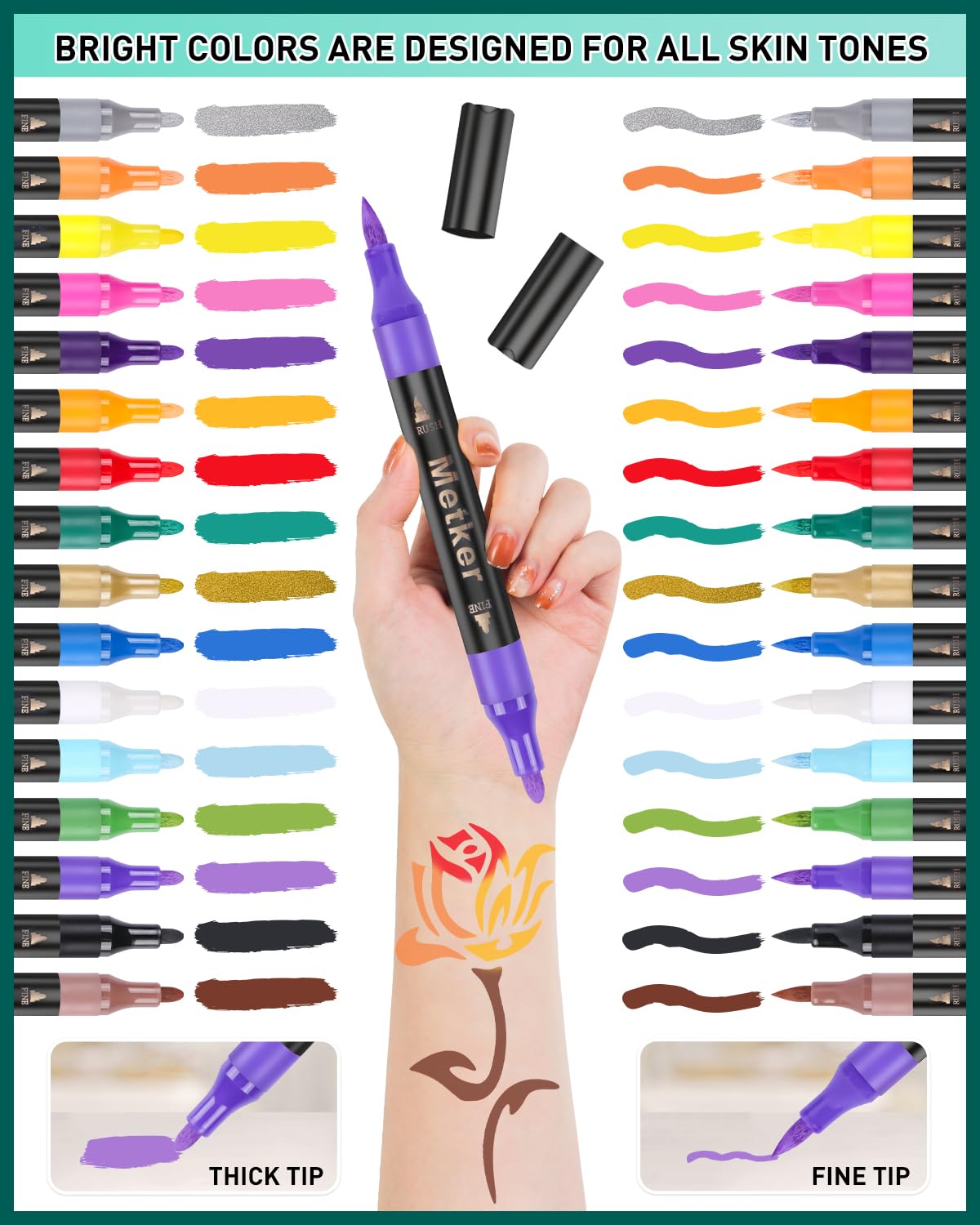 Metker 77 stencils for tattoo designs
