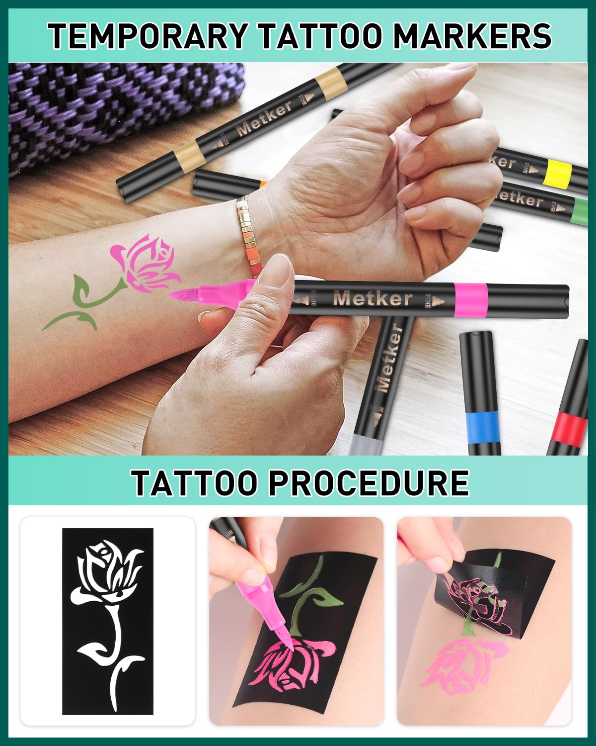 Metker skin-safe ink cosmetic-grade ink