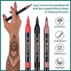Metker dual-end brush tattoo markers