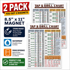 8.5 x 11 inch metric conversion chart for taps and drills