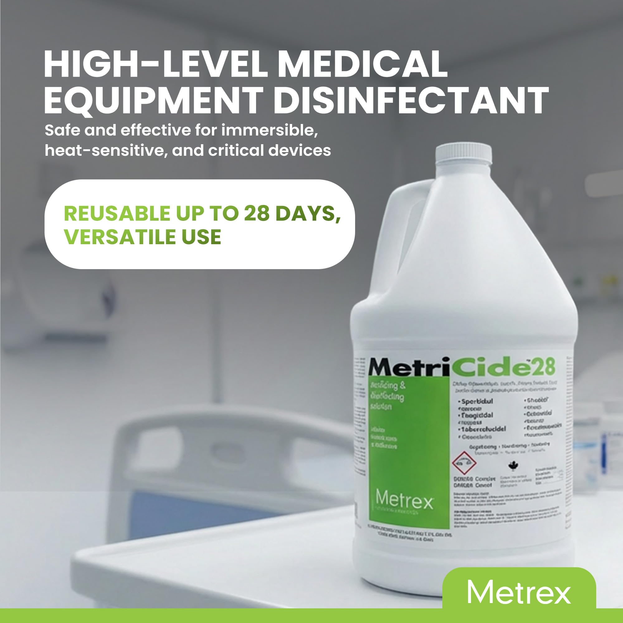 Ready-to-use Metricide 28 sterilizing solution no-dilution formula