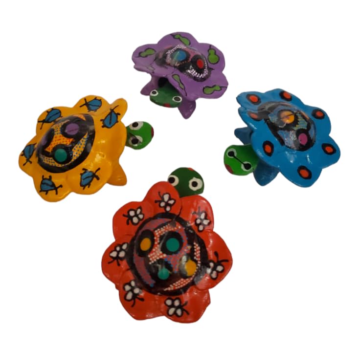 Mexican bobblehead animals set of 4 hand painted turtles