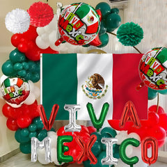 Mexican flag included with the decorations for patriotic display