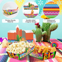 Carnival themed borders with cacti and alpacas