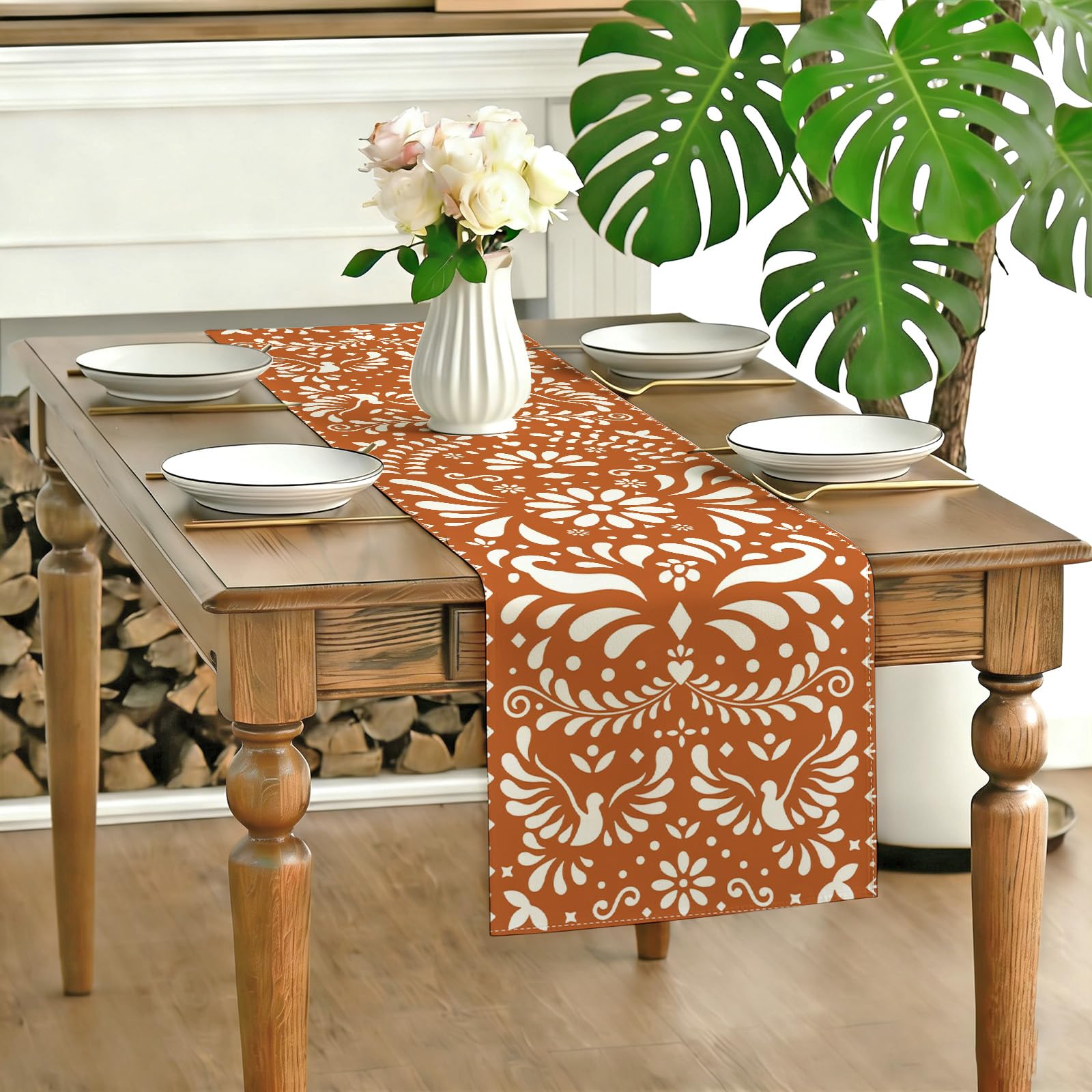 Mexico Talavera table runner design