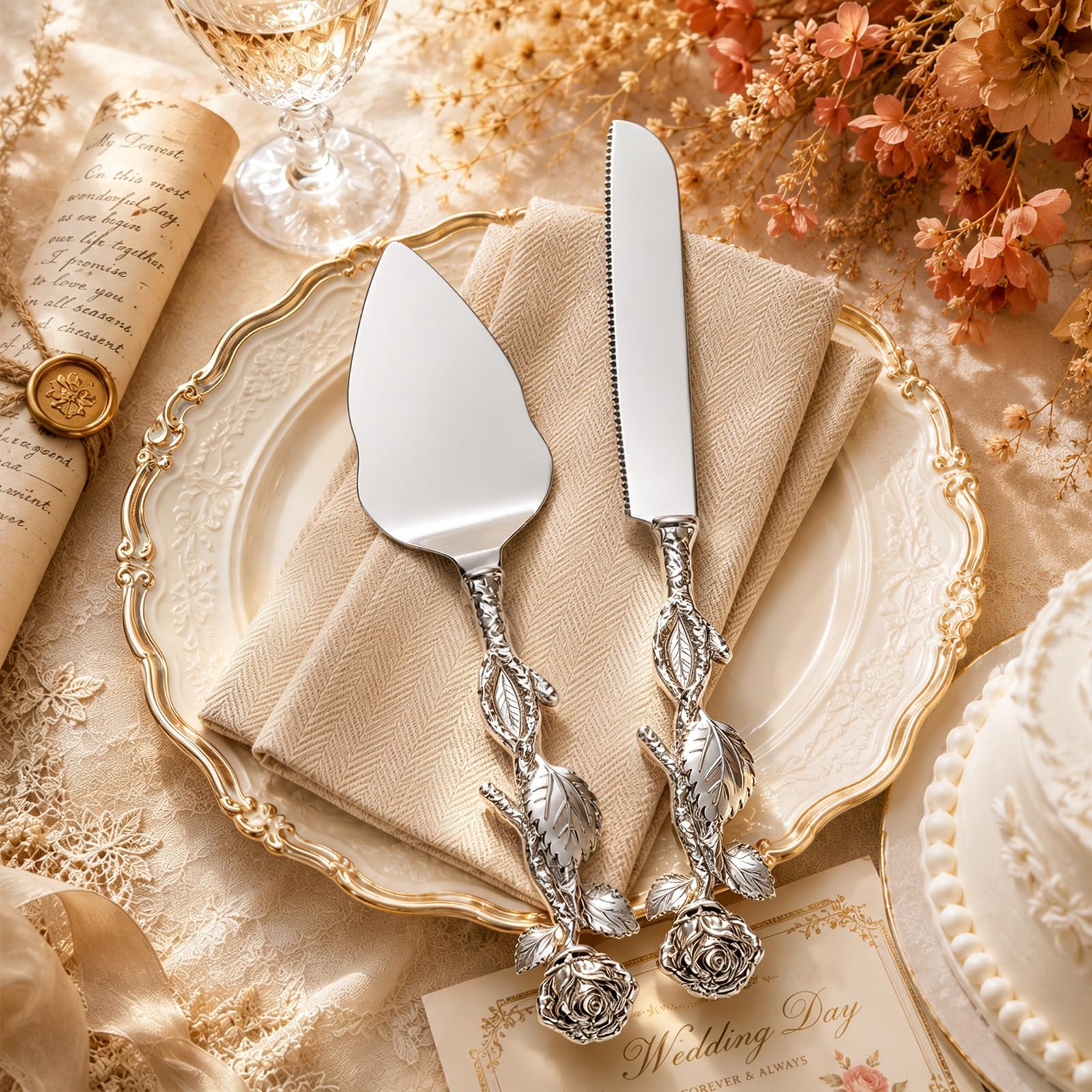 Durable zinc alloy construction Mezchi cake set