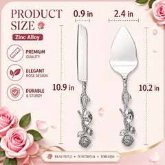 Engraved rose handles with silver finish Mezchi