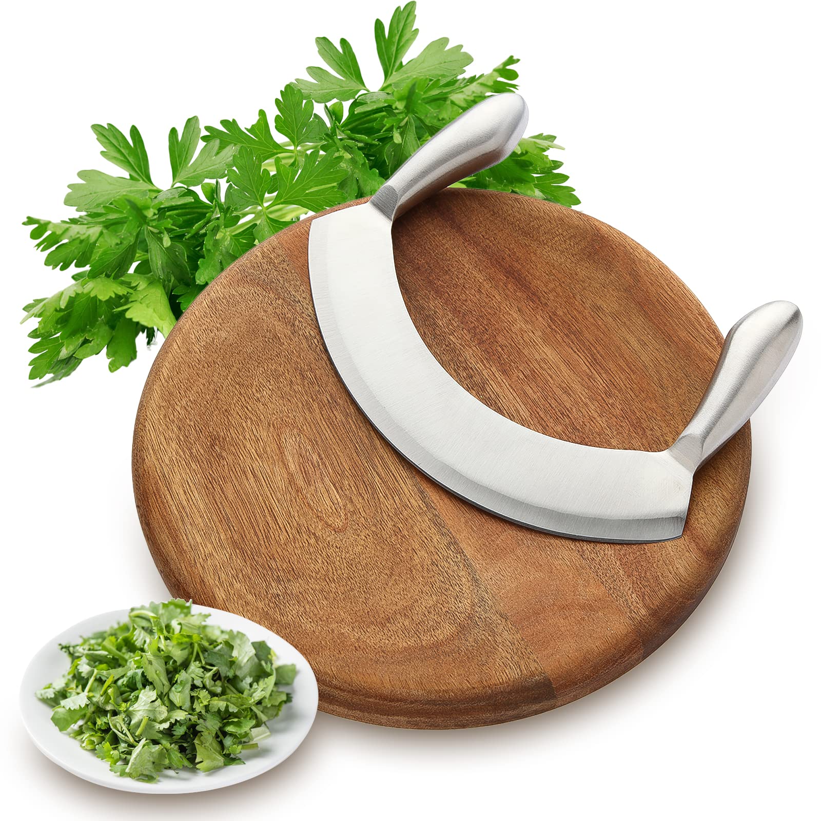 Mezzaluna knife weight about 150 g