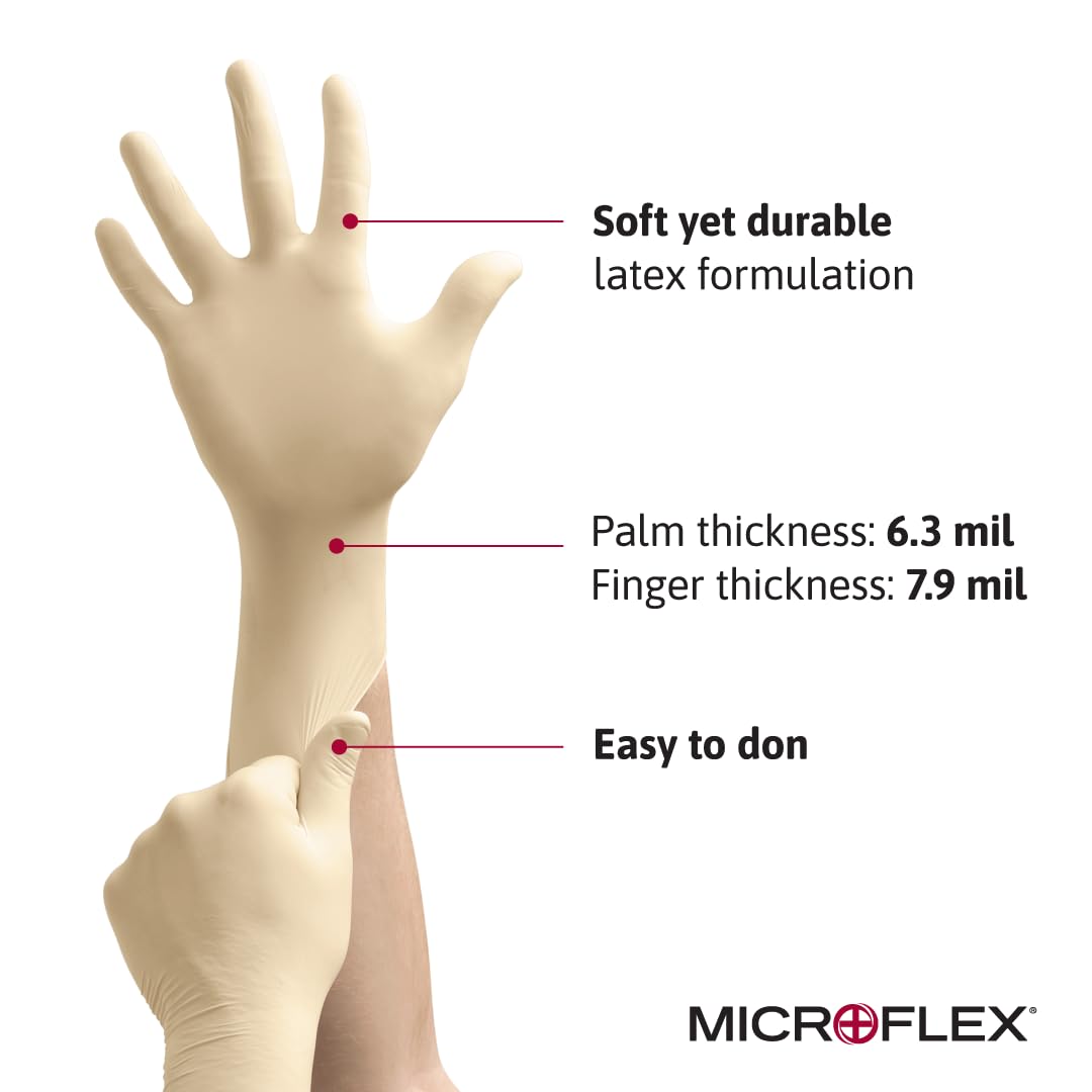 Textured fingertips latex gloves MF-300 for secure grip