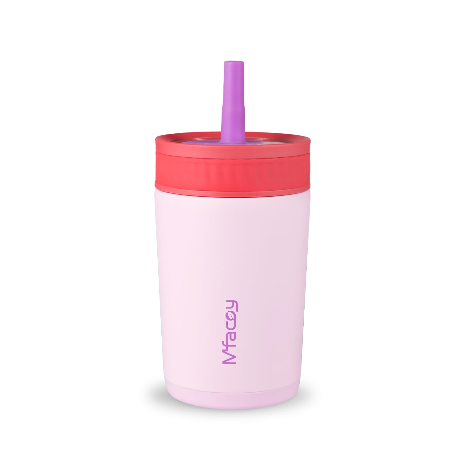 Mfacoy pink kids tumbler 12 oz with spill resistant lid