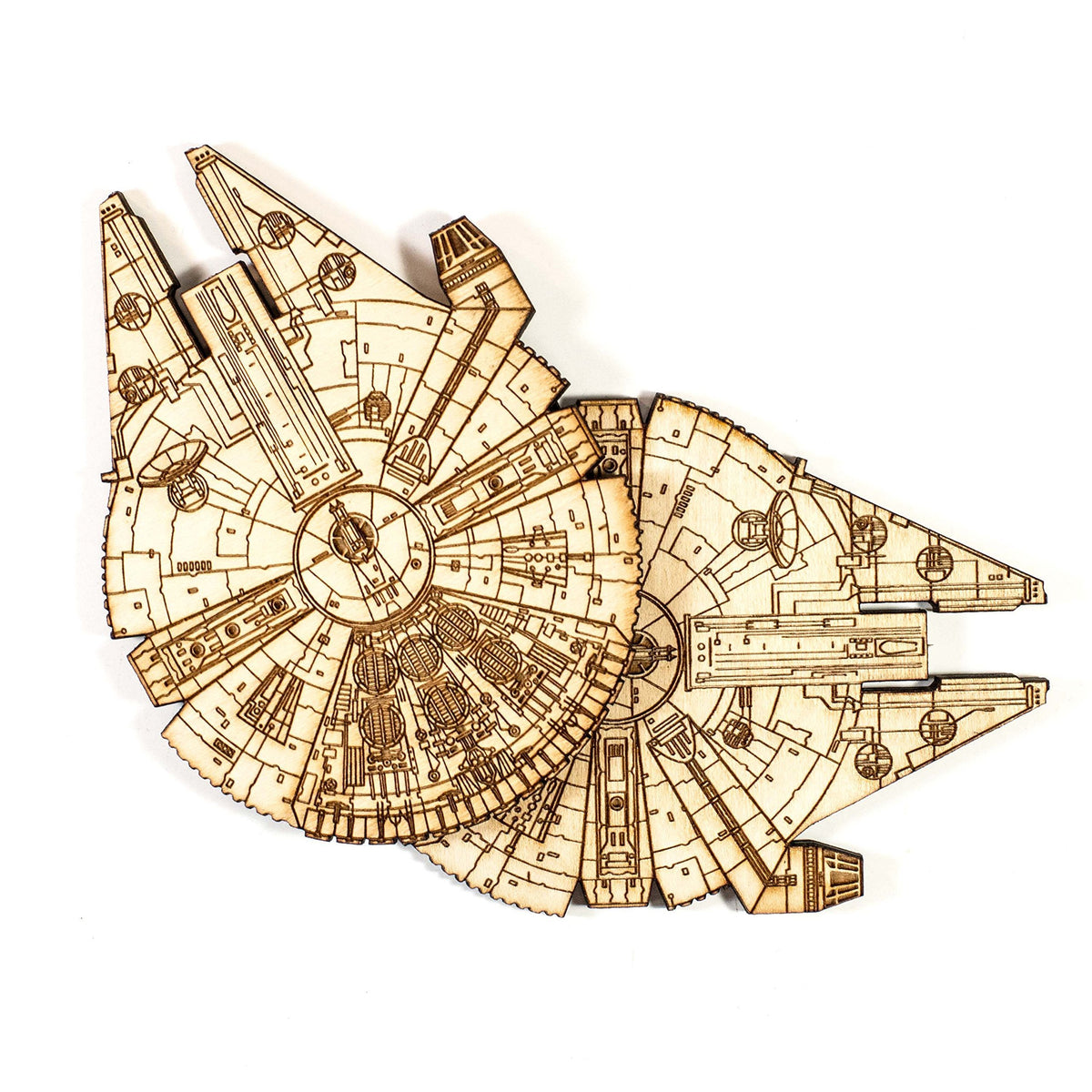 MFalcon coaster set 2 in raw wood