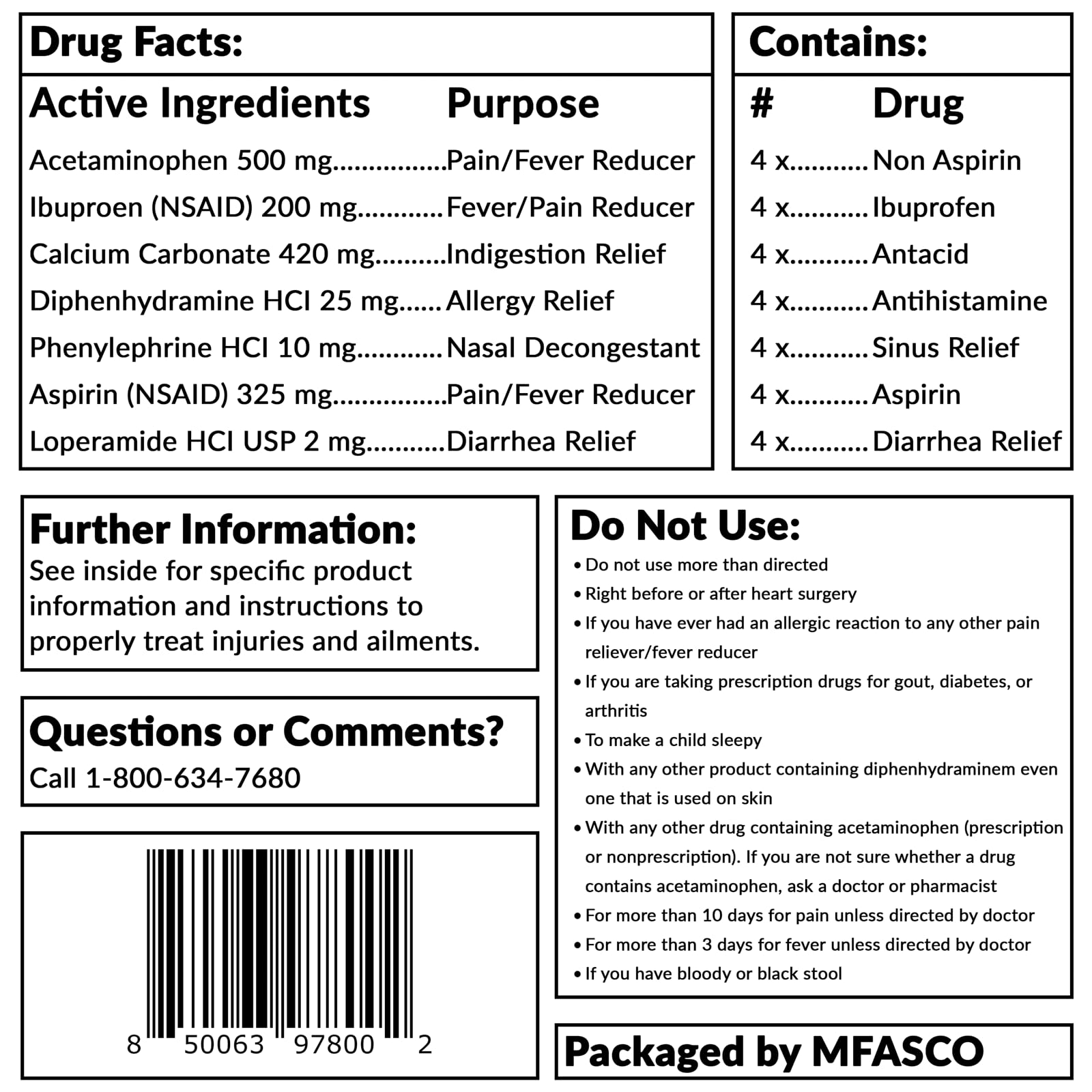 Sinus and allergy relief included in MFASCO 7 in 1