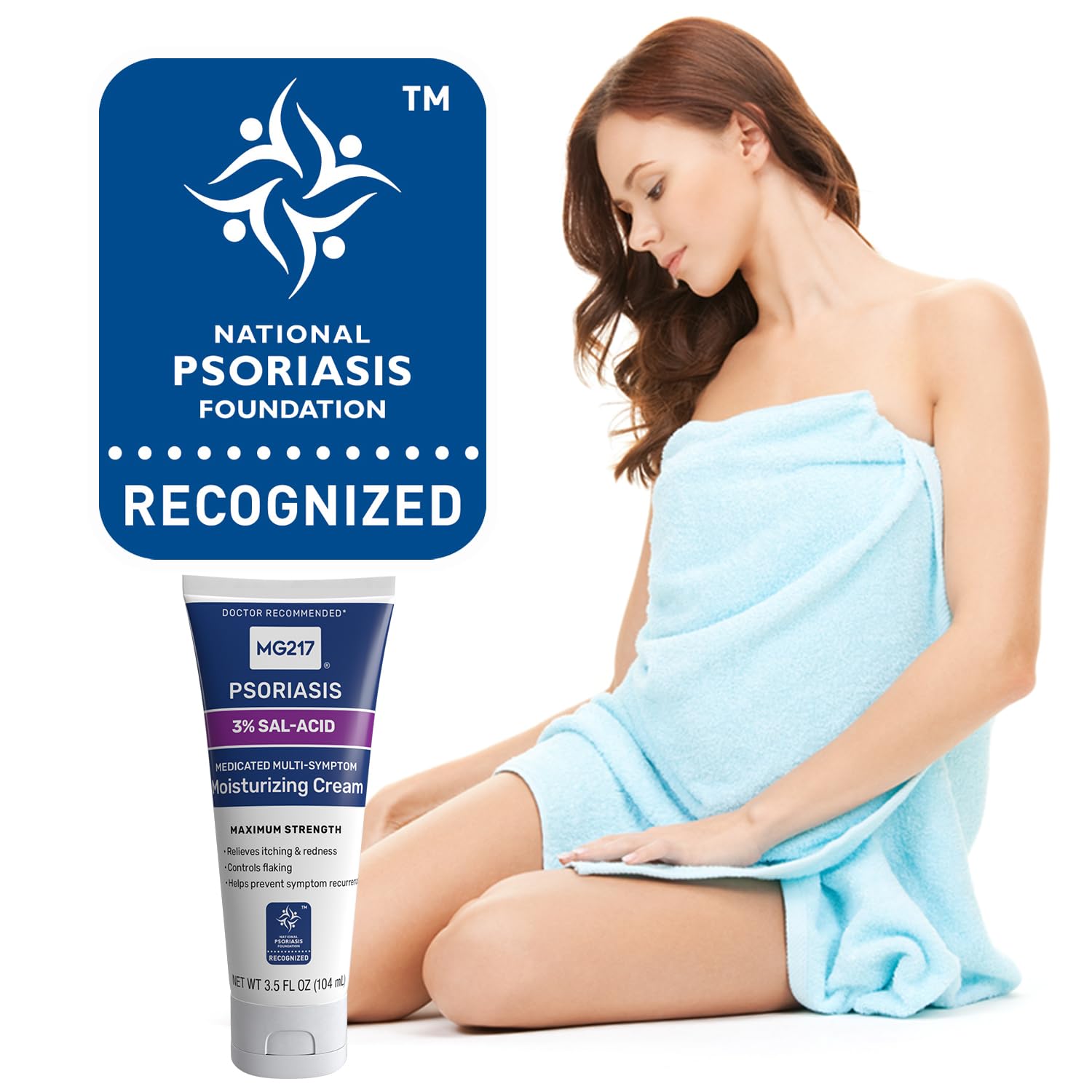 Cruelty-free MG217 psoriasis cream packaging