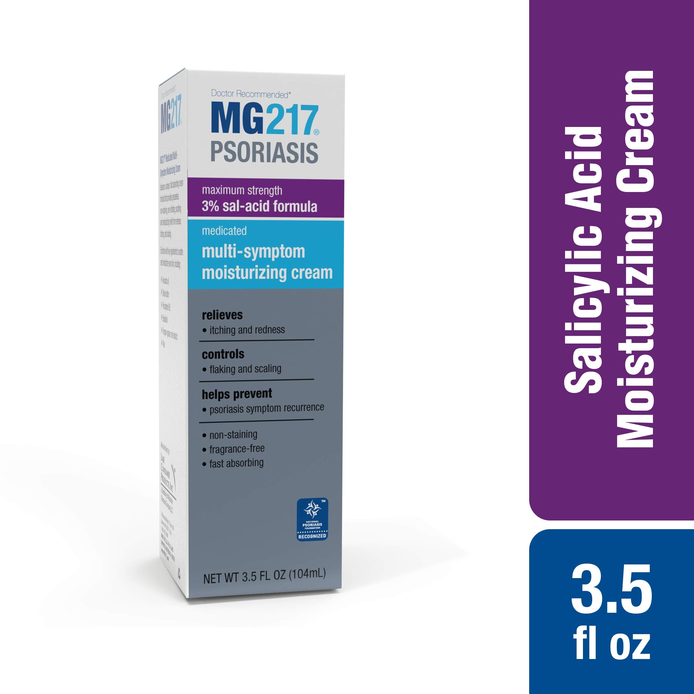 MG217 fragrance free psoriasis cream packaging