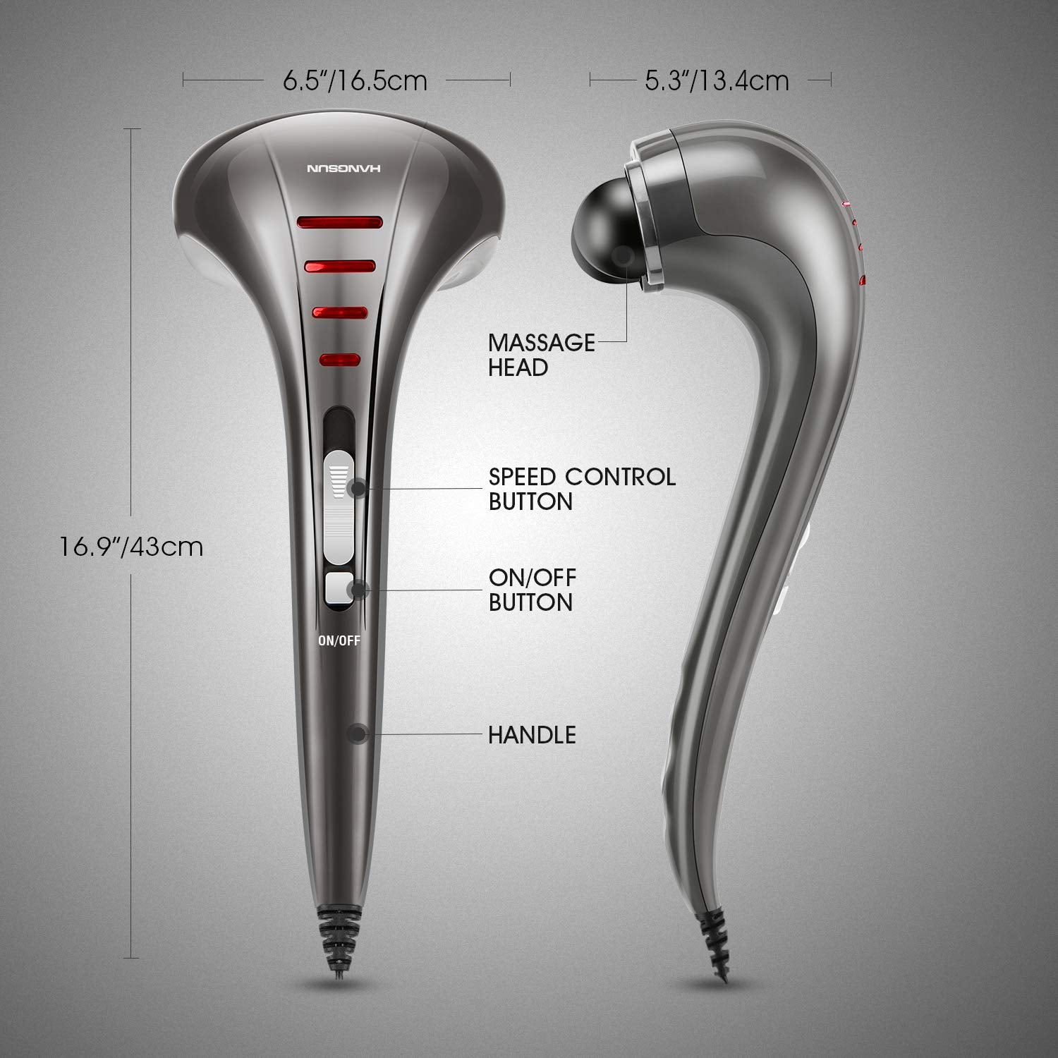 MG460 corded massager with 98 inch power cord