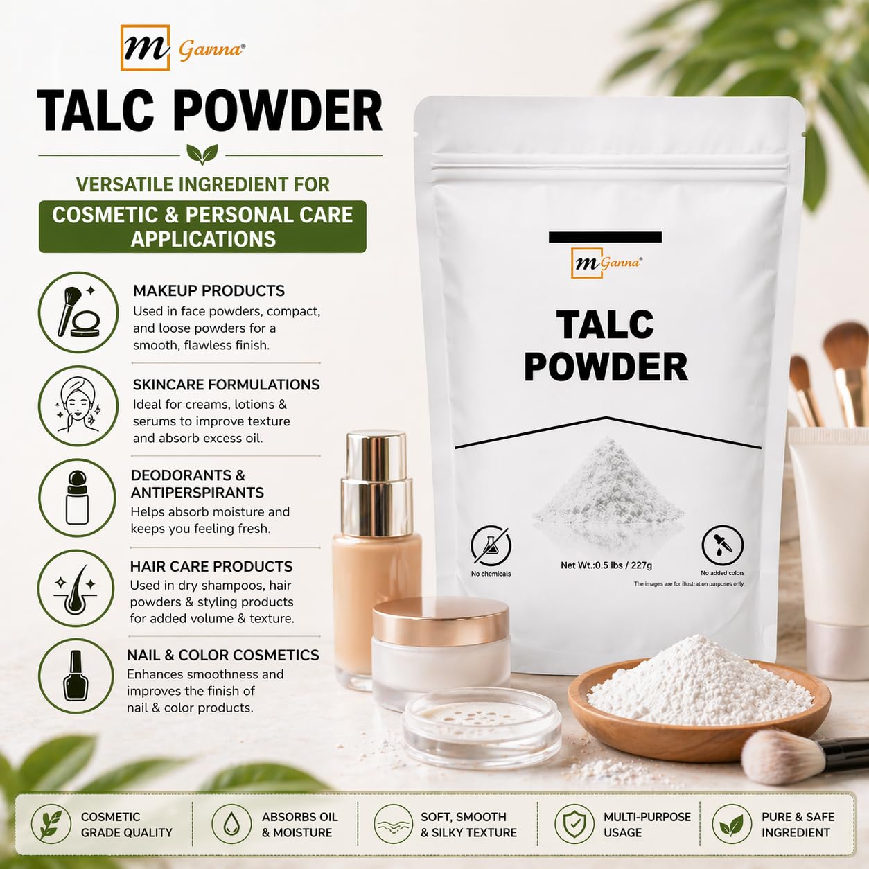 mganna talc powder 227 gms multi purpose use