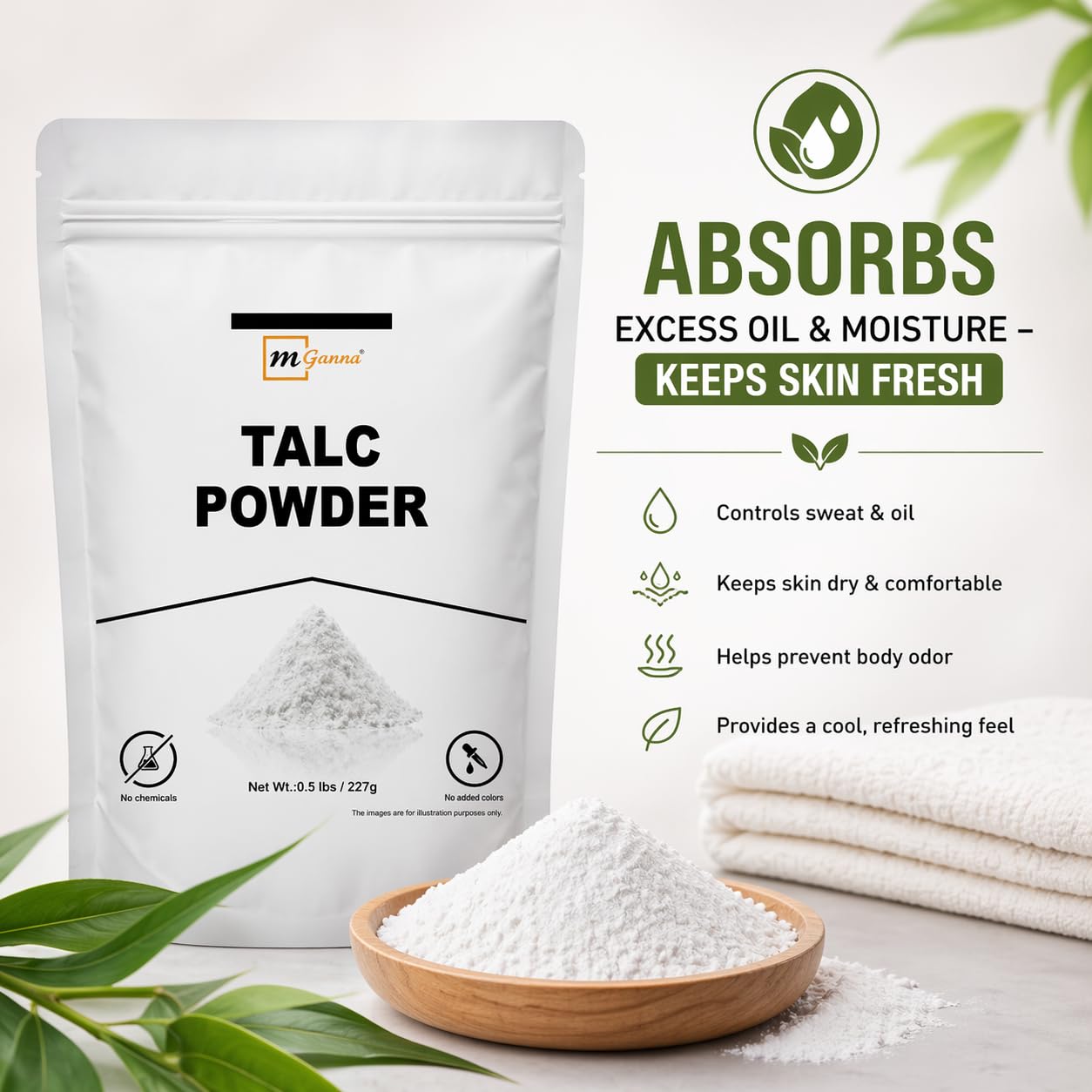 mganna talc powder hydrous magnesium silicate composition Mg3Si4O10(OH)2