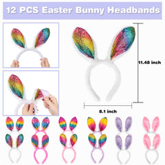 Colorful sequin bunny ears headbands for parties