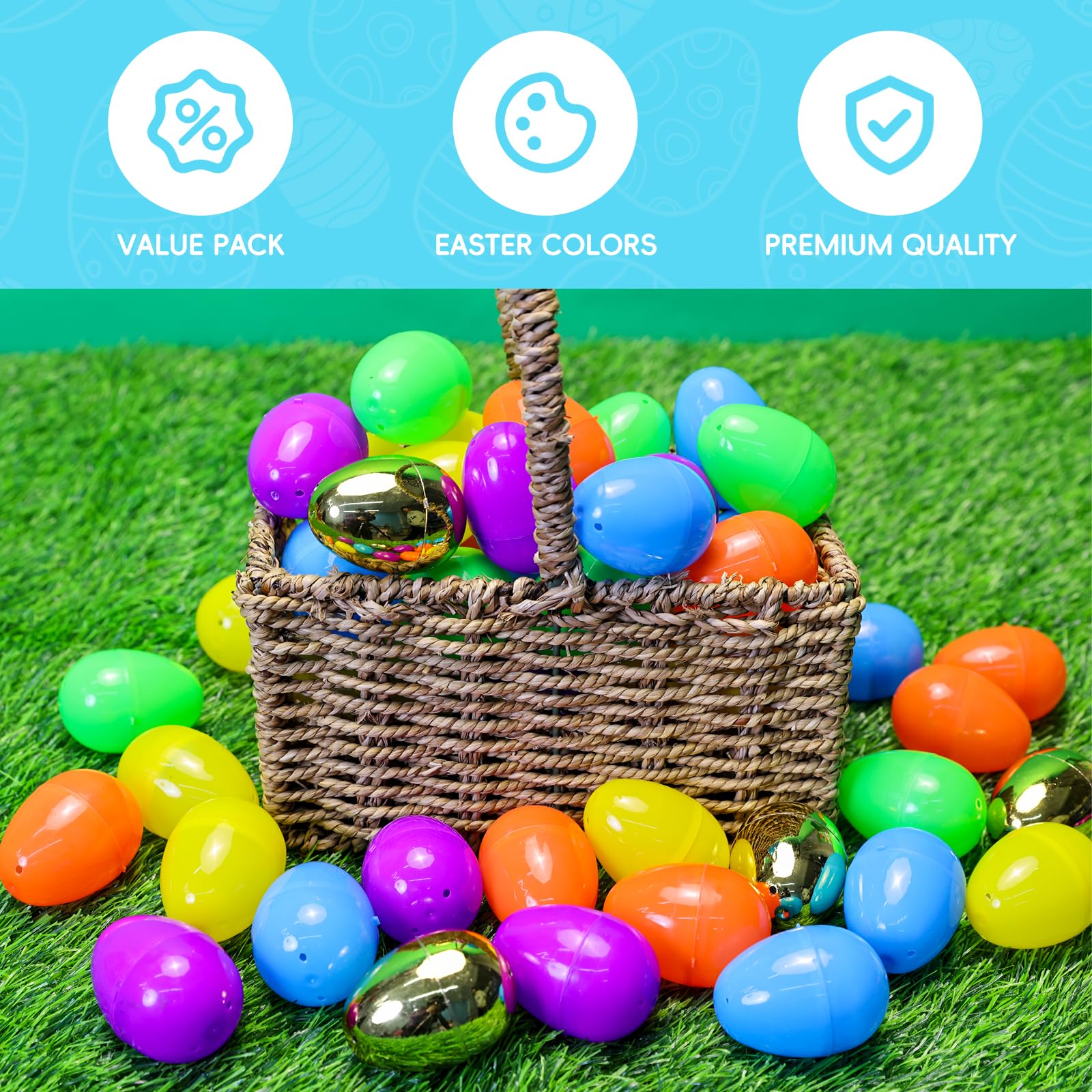 Fillable plastic Easter eggs 2.36 inch MGparty
