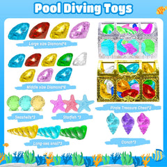 Large gemstones and small gemstones included in diving gems set