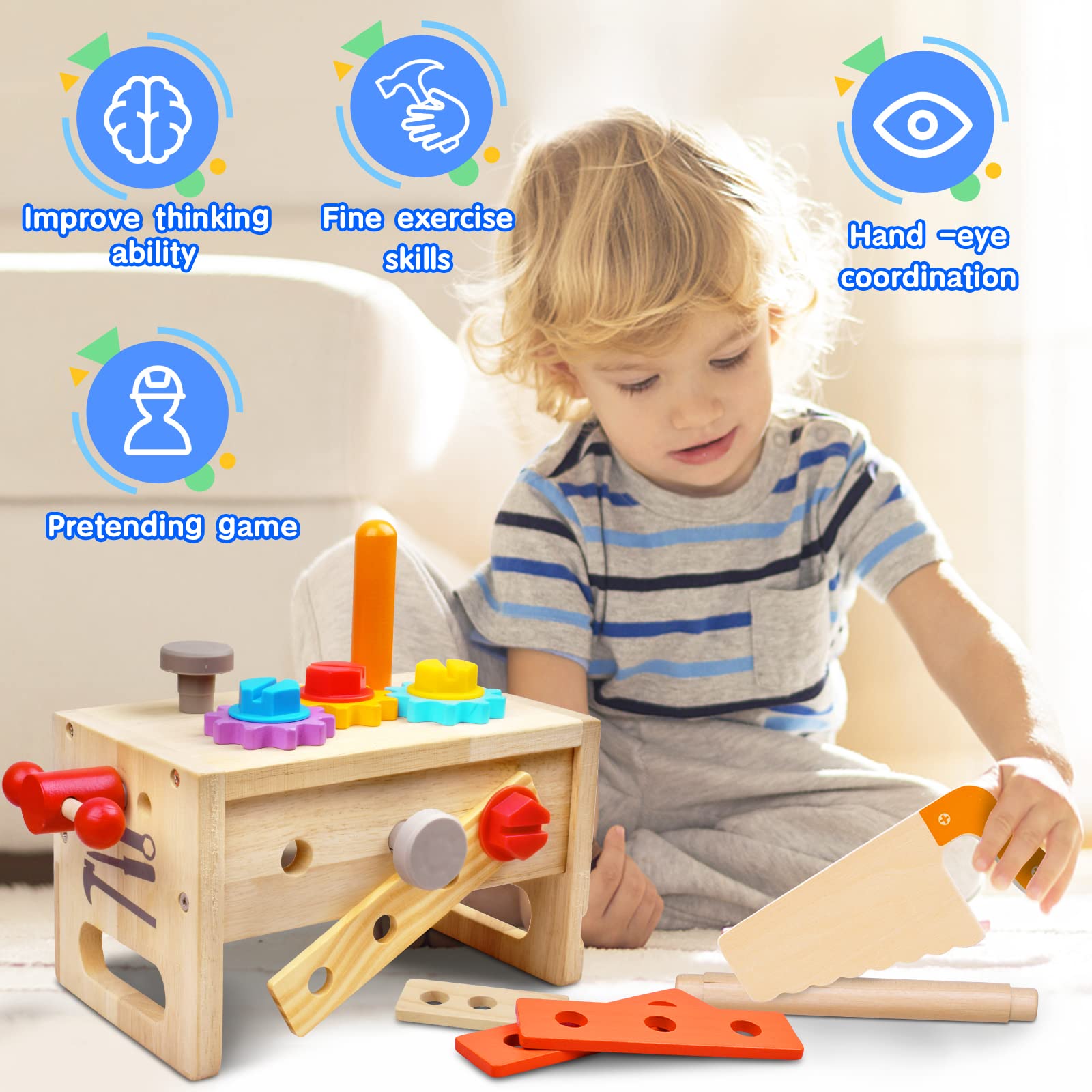 Child sized wooden hammer from Mgtfbg tool set