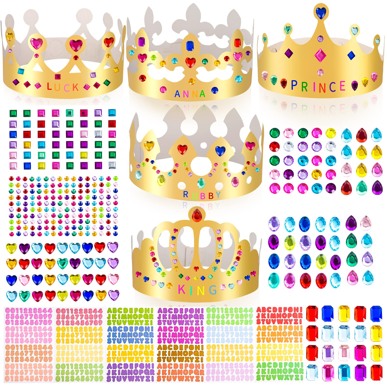 MGZTTHW Gold Paper Crown Set for Kids crowns and accessories