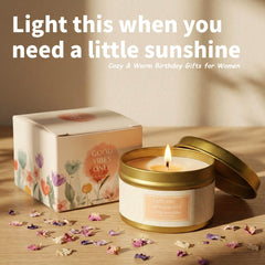 Scented candle and bath items in MHSMHL spa gift set