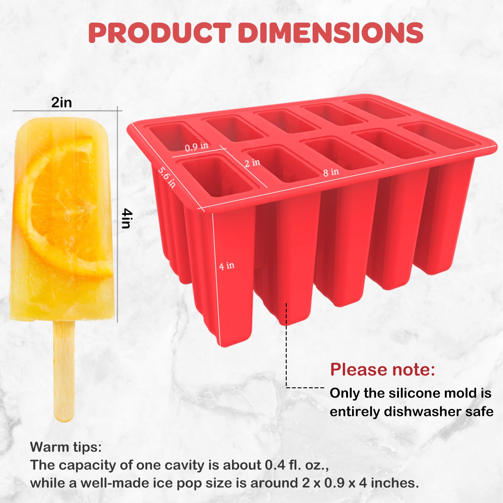 Includes popsicle bags for storing 10 frozen treats