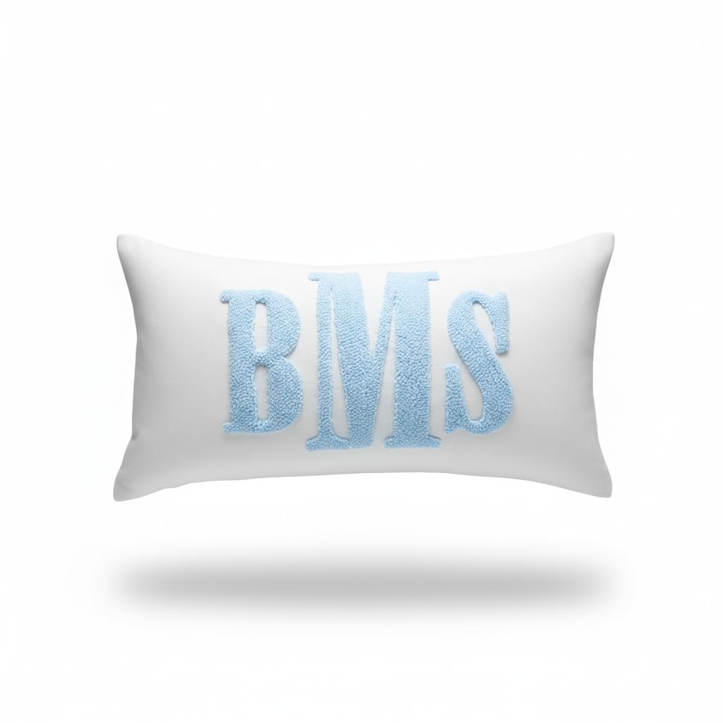 mia'spillow-lab monogram punch needle pillow product image
