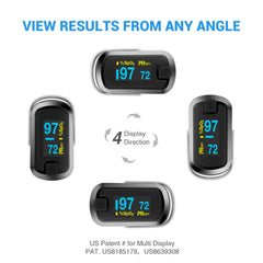 compact portable oximeter fits various finger sizes