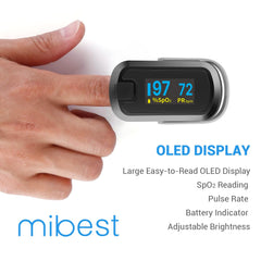 O2 meter mibest oximeter with dual color display