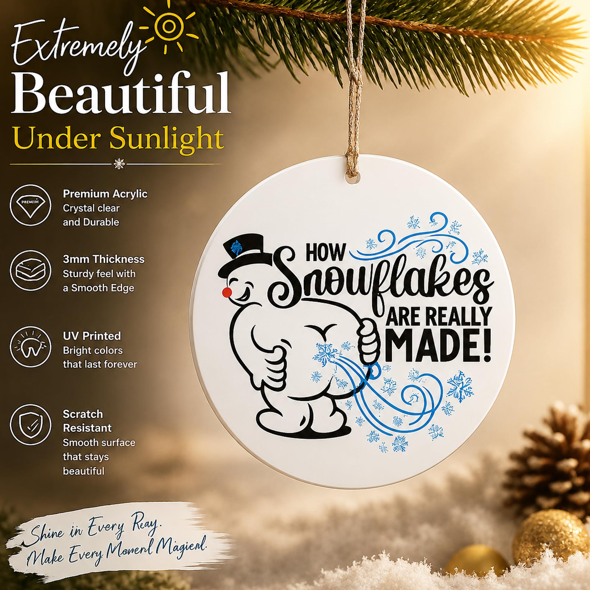 Lightweight ornament suitable for tree or office