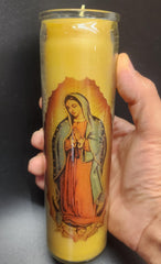 Michigan beeswax handcrafted prayer candle with glass container