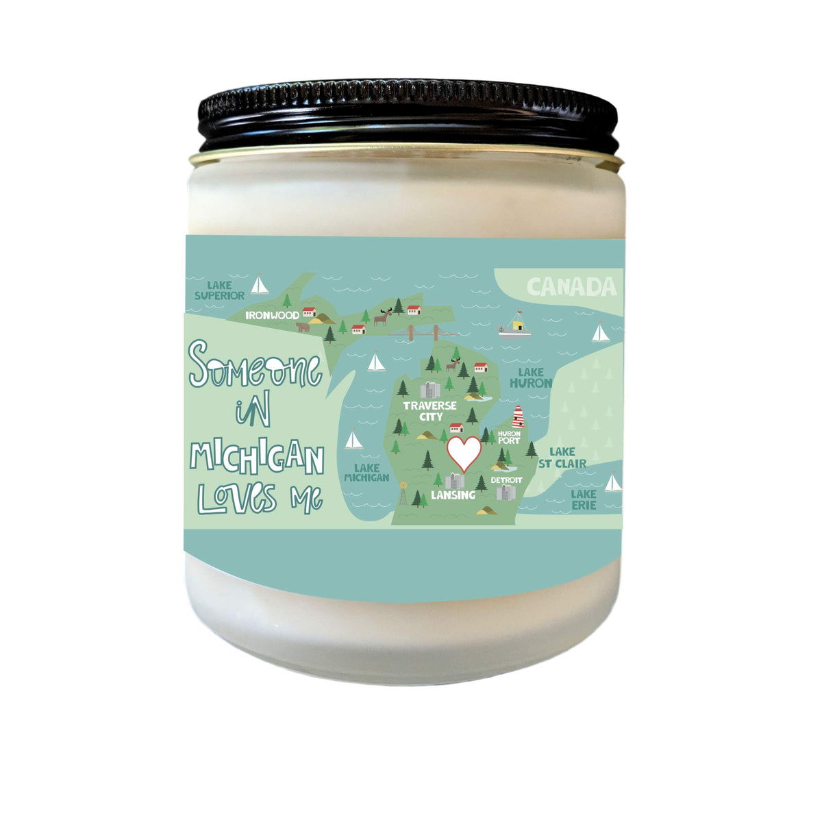 Hand poured soy candle 9 oz Michigan Love Someone In Michigan Loves Me