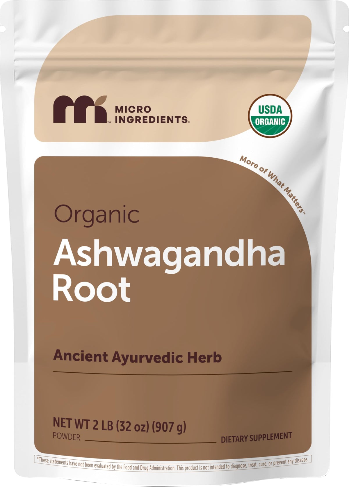 Micro Ingredients Organic Ashwagandha Root Powder 2 lb bag