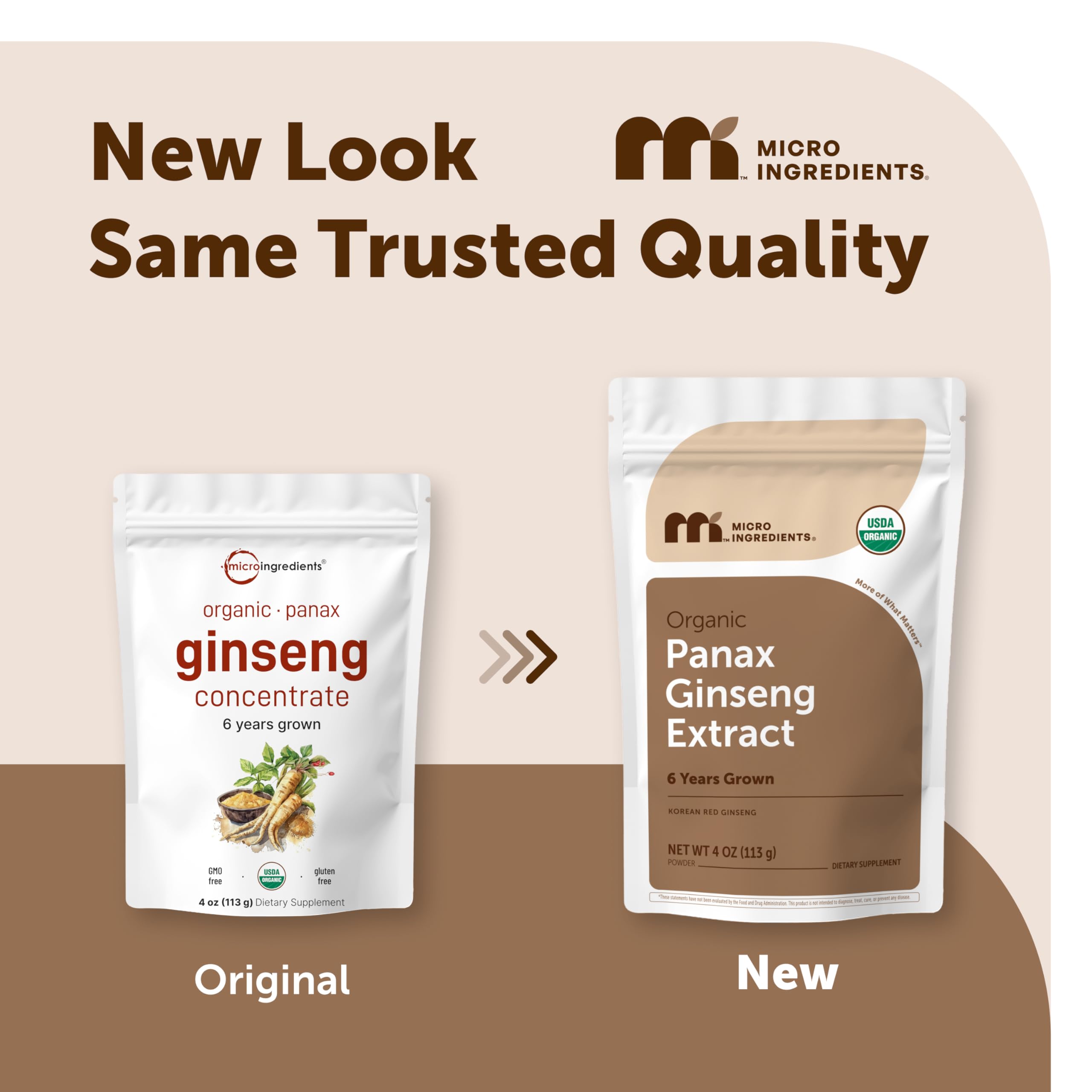 Organic Korean Ginseng Root Powder 4 ounce container