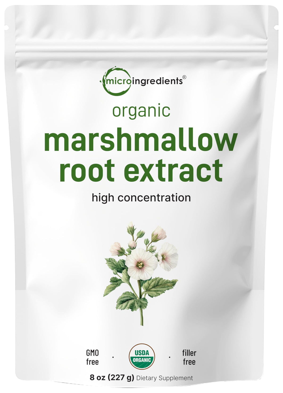 Micro Ingredients Organic Marshmallow Root Powder 8 oz packaging