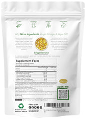 Lemon flavored vegan algae oil softgels DHA 500mg DPA 100mg label