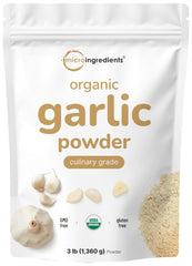 Micro Ingredients Organic Garlic Powder 3 lb bulk pouch label