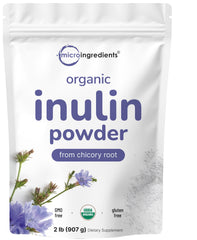 Micro Ingredients Organic Inulin Fiber Powder 2lb packaging label