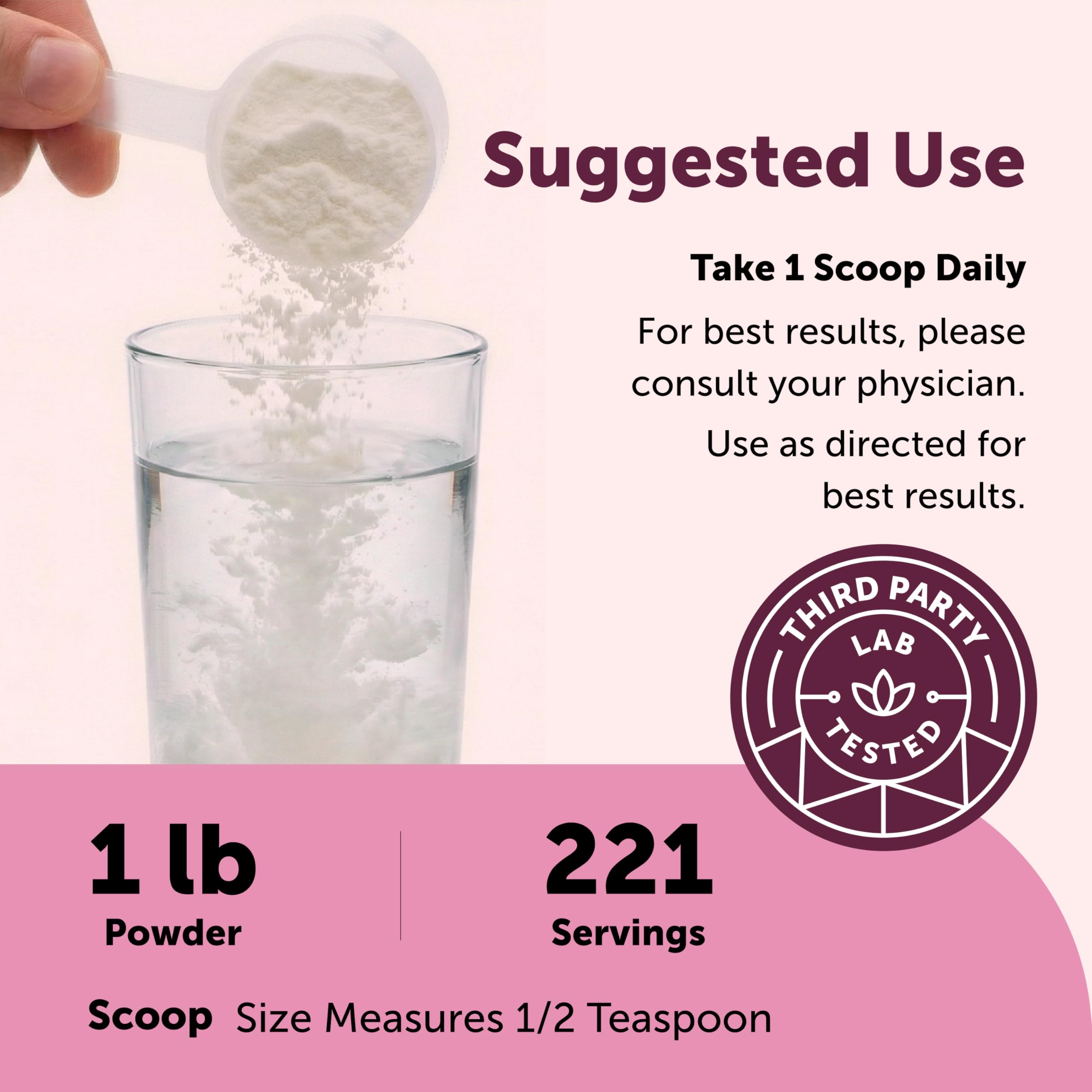 1 lb pouch with 221 servings of inositol powder