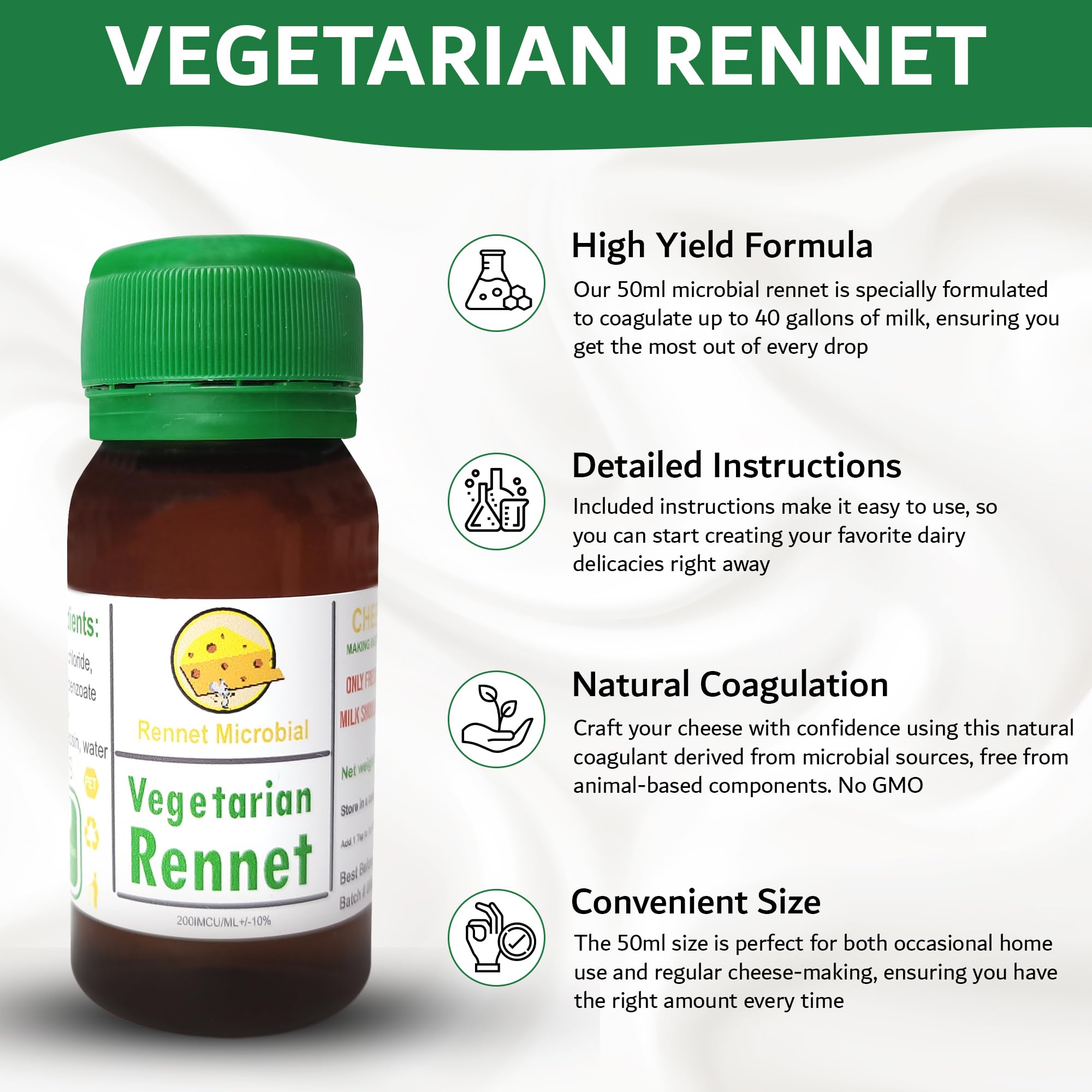 Microbial rennet 50ml no animal components