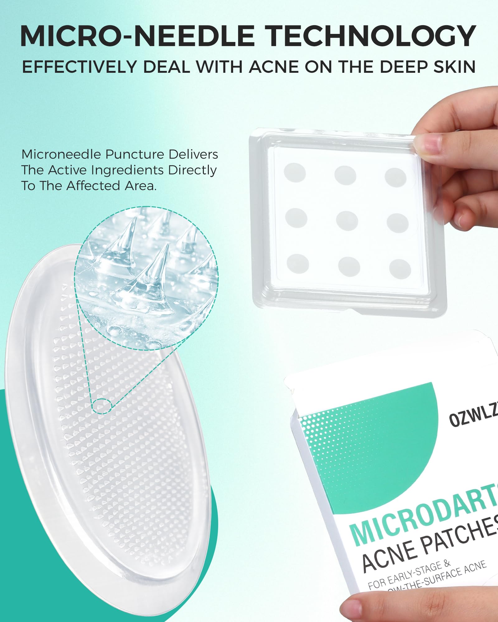 Microdart microneedle patch for acne care