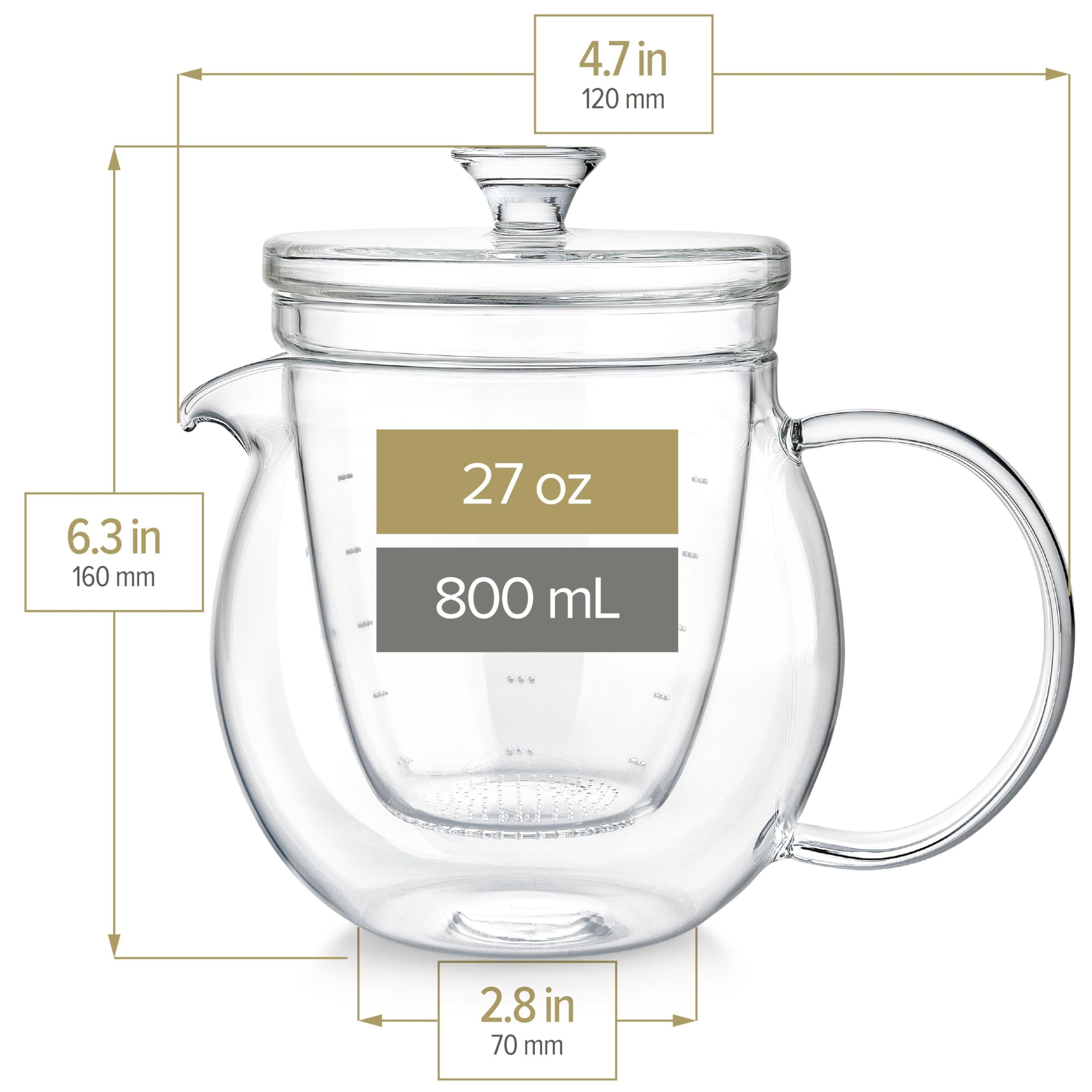 Plastic-free lead-free Teabloom Gardenia teapot