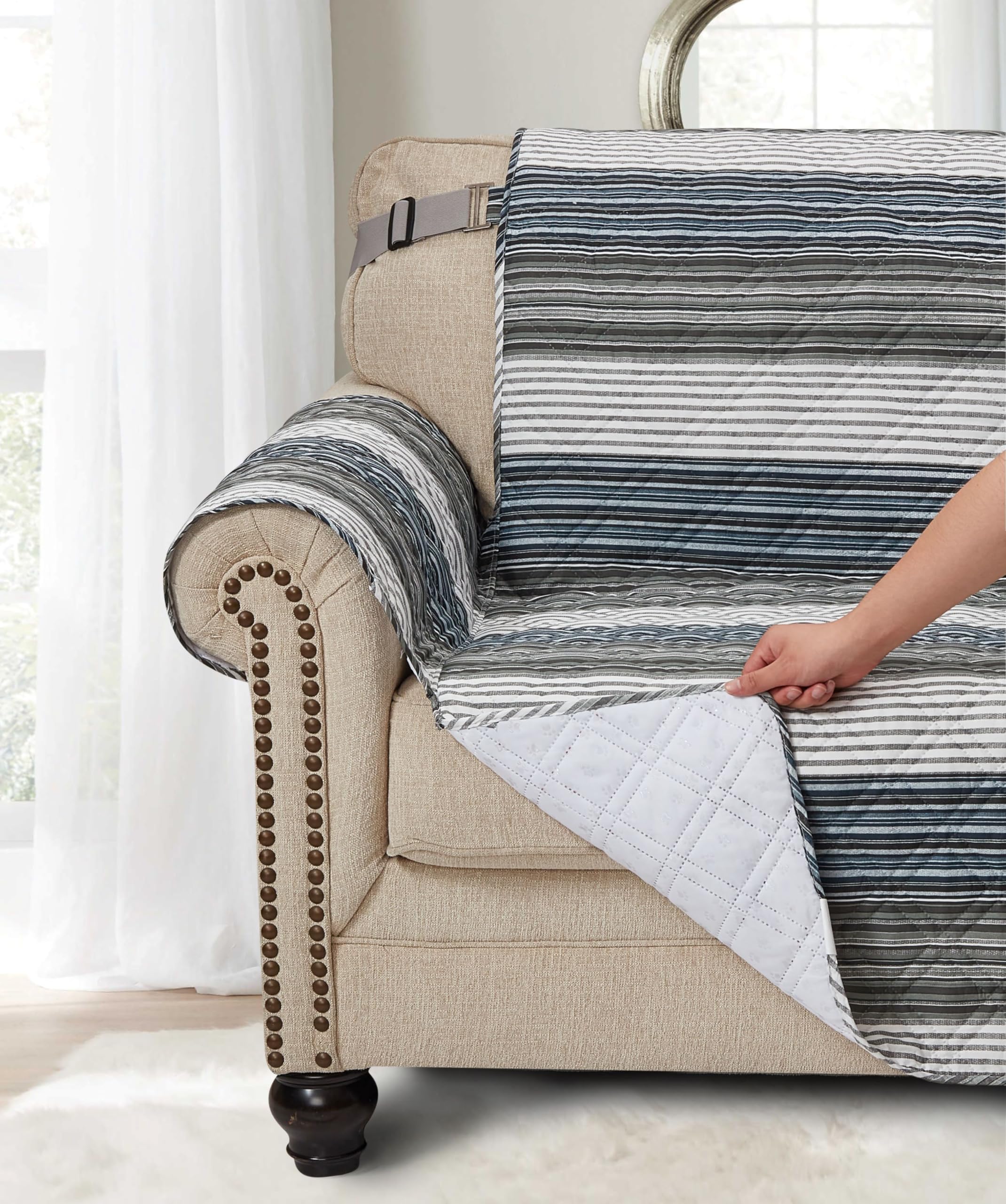 Premium microfiber quilted slip cover with extra soft fill