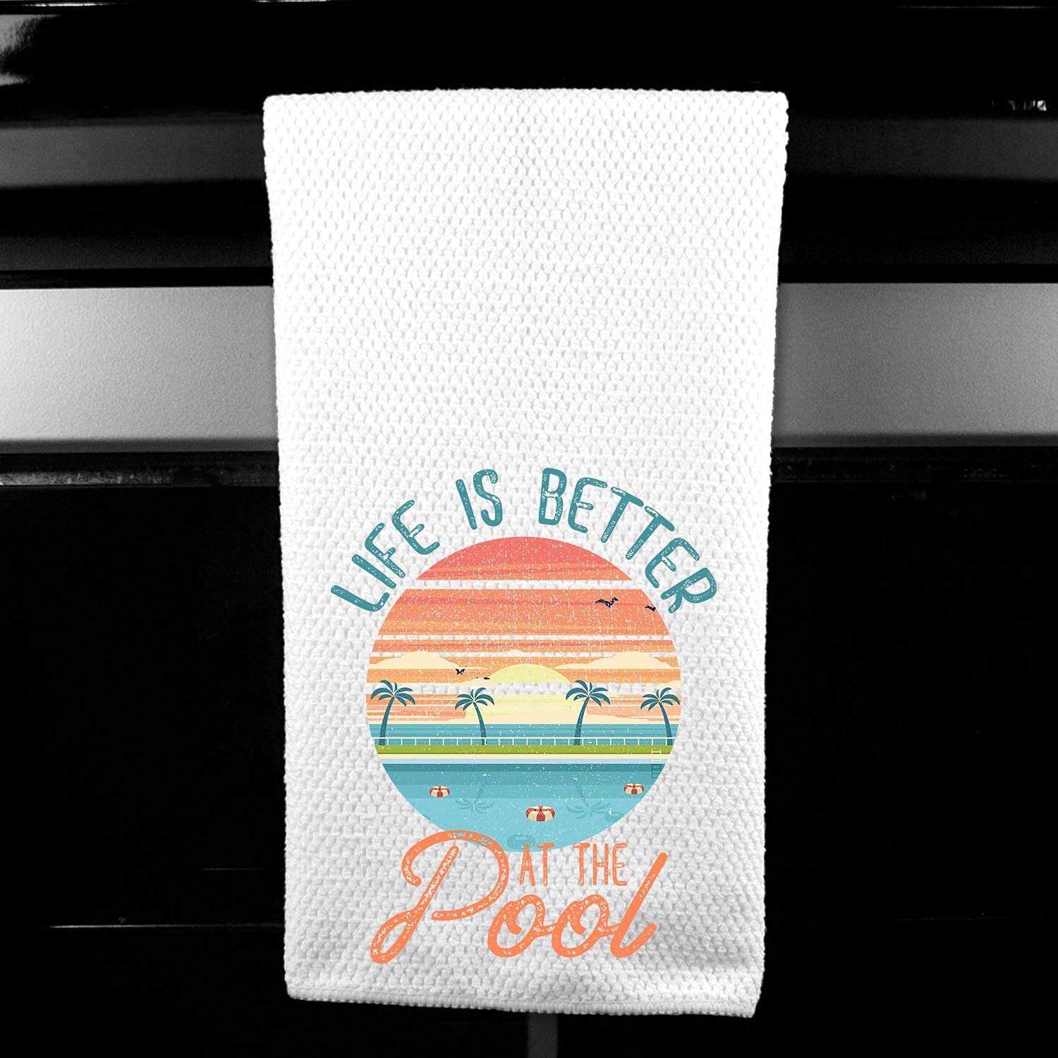 16x24 white microfiber waffle weave kitchen towel for multi purpose use