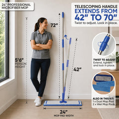 64 inch stainless handle on professional flat mop system