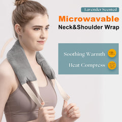 Microwavable lavender scented heating pad in use
