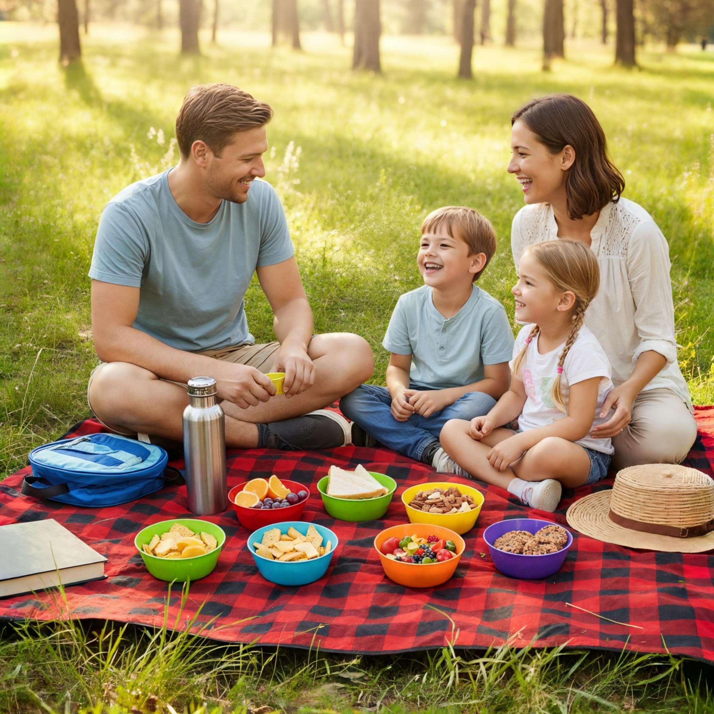 Colorful bowls set for home and travel