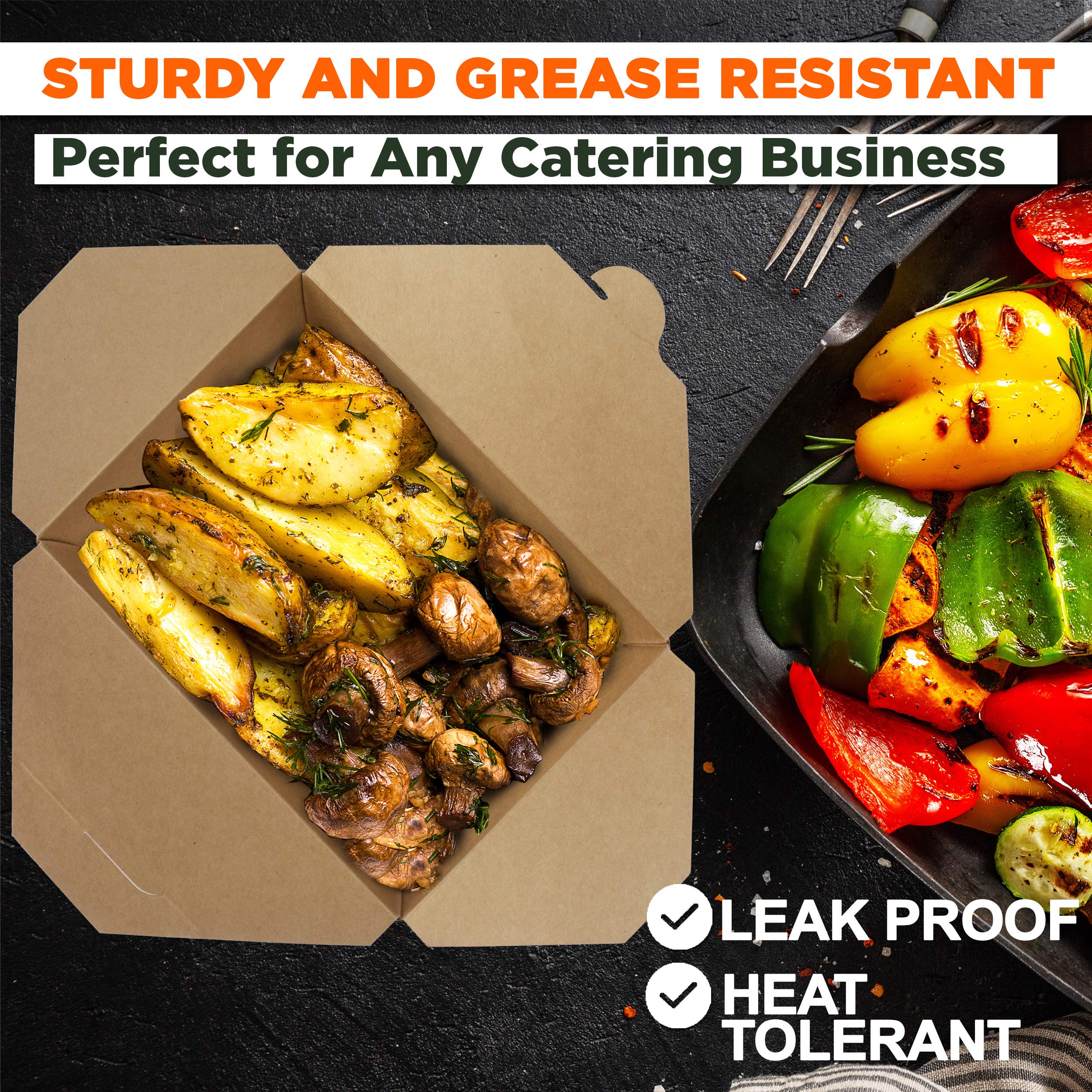 Leakproof greaseproof disposable takeout container 48 oz